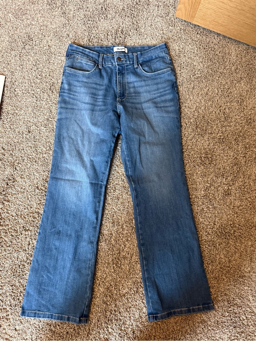 Wrangler Women's Blue Flare Jeans - Mid Wash